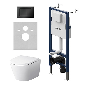 Комплект унитаз с инсталляцией с клавишей смыва Am.Pm Sense IS90238.741701