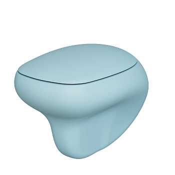 Чаша унитаза подвесная Ambassador Diamond 123T20801R цвет голубой матовый без сиденья каскадный смыв