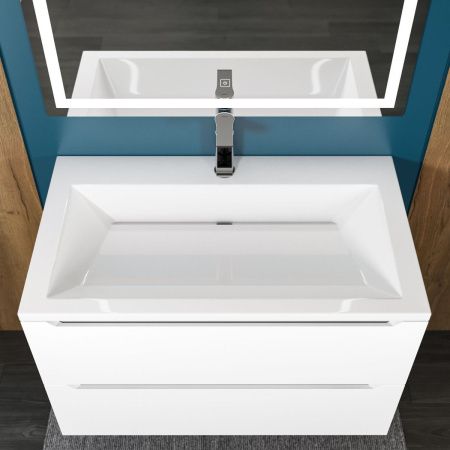 Раковина из искусственного камня Uperwood Olivia ROlivia80wg 80х50 полувстраиваемая цвет белый