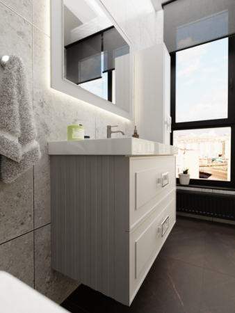 Раковина керамическая La Fenice Cubo CU.NN.100 100х50 накладная цвет белый 1 отверстие под смеситель