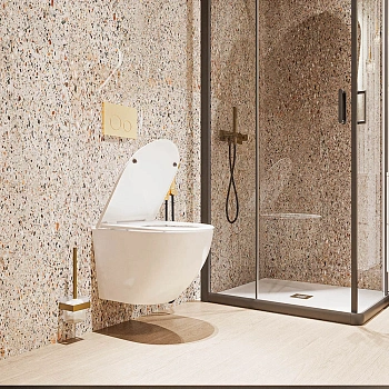 Унитаз подвесной Veconi Moro VMO-48T белый глянцевый с сиденьем микролифт безободковый смыв торнадо