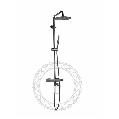 Душевая стойка Filarete FL2050BG настенная цвет графит с термостатом - фото 2