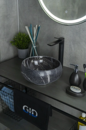 Раковина керамическая Gid Esfera 54432 30х30 накладная цвет многоцветный без отверстий под смеситель