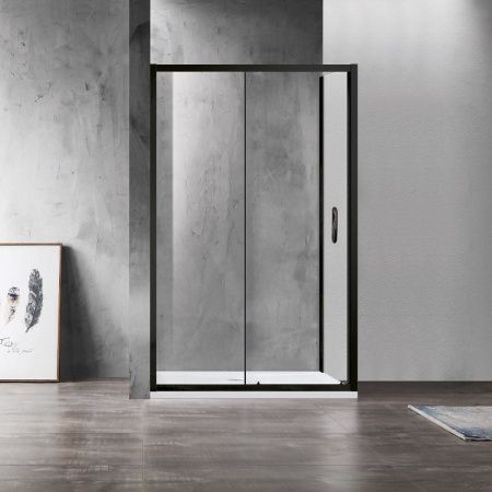 Душевой уголок Azario MILTON AZ-ND1131-L 1200 BLACK 120х120 стекло прозрачное профиль черный без поддона