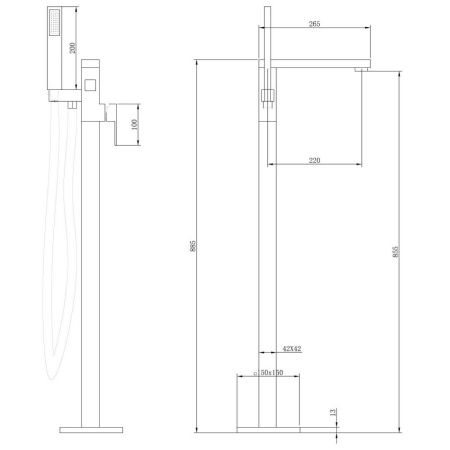 Смеситель Abber Daheim AF8215W напольный белый