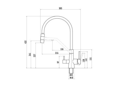 Смеситель для кухни Fmark FS1462-L12 на мойку сатин - фото 2