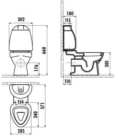 Бачок для унитаза Creavit COCUK CK400-00CB00E-FF00