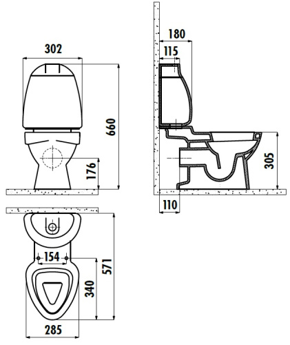 Чаша унитаза напольная Creavit COCUK CK310-11CB00E-FF00+KC0802.01.1000E цвет белый с декором - фото 2