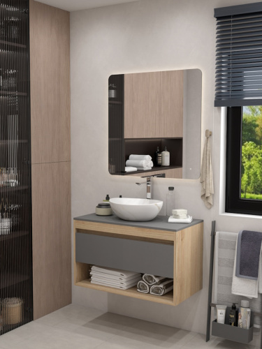 Раковина из сантехнического фарфора Teymi Lori T50482 41х33 накладная цвет белый мрамор без отверстий под смеситель - фото 3