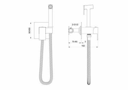 Смеситель для ванны и душа Wonzon & Woghand WW-88829903-BN встраиваемый в стену никель