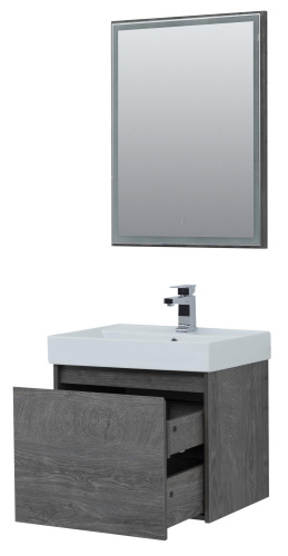 Комплект мебели: тумба с раковиной + зеркало Aquanet Nova Lite 00242923 60,5х45,7х136,5 напольный/подвесной - фото 4