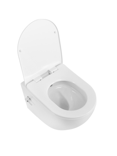 Унитаз подвесной с функцией биде и смесителем BelBagno MARINO BB7026CH-TOR-BS/SC белый с сиденьем микролифт безободковый смыв торнадо - фото 5