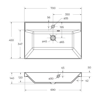 Раковина из искусственного камня BelBagno BB700/450-LV-ART-AST-NERO 70х50 накладная цвет черный 1 отверстие под смеситель
