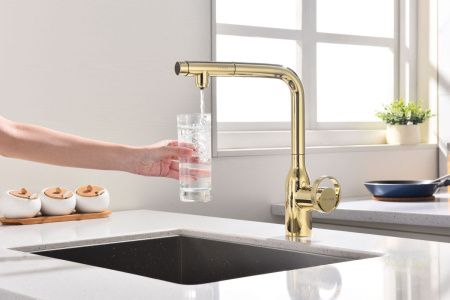 Смеситель для кухни Paulmark URBAN Ur213104-G на мойку золото