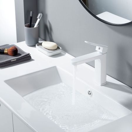 Смеситель Shevanik S4501C на раковину белый