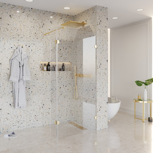 Душевая перегородка Niagara Nova NG-642-11GOLD 110х195 стекло прозрачное профиль золото глянцевое - фото 2