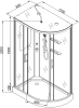 Душевая кабина AvaCan A102L 120х80 асимметричная с крышей ориентация левая