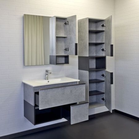 Тумба с раковиной Comforty Франкфурт 00-00011080CF 80х50 подвесная цвет серый