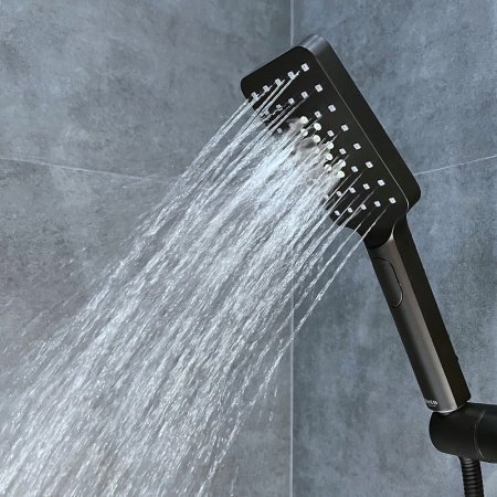 Душевая стойка Bond Cube B03-9488 настенная цвет черный матовый с термостатом