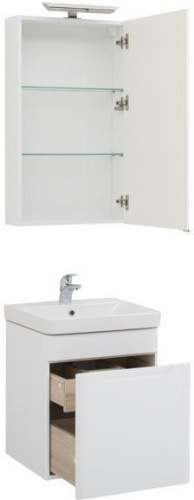 Комплект мебели: тумба с раковиной + зеркало-шкаф Aquanet София 00203648 50х45,8х142,2 напольный/подвесной - фото 2