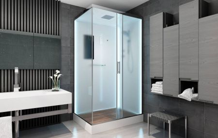 Душевая кабина AvaCan D119SLED 110х90 прямоугольная с крышей ориентация универсальная