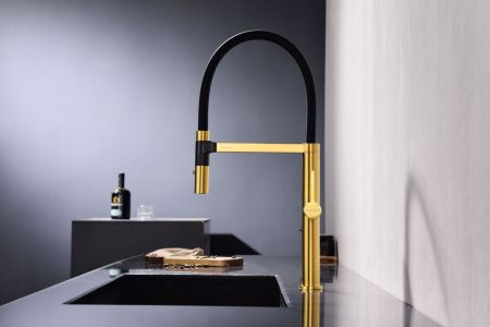 Смеситель для кухни Paulmark LEADER Le214101-BG на мойку золото