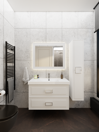 Тумба с раковиной La Fenice Cubo TWIN NFNC-01-CUB-B-100-2-1-100 100х50 подвесная цвет белый