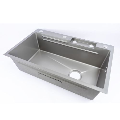 Кухонная мойка Fmark FSC003T 75х46 цвет серый поверхность матовая - фото 3