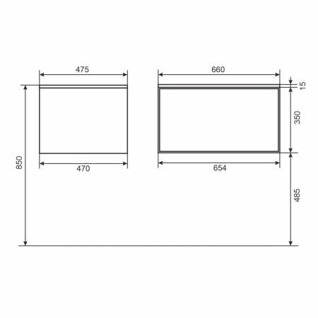 Тумба под раковину Uperwood Parma Premium 3930205460 70х50 подвесная цвет белый