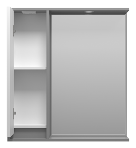 Зеркало-шкаф Brevita Balaton BAL-04075-01-01Л 73х14х80 подвесной цвет белый/серый - фото 3 Зеркало-шкаф Brevita Balaton BAL-04075-01-01Л 73х14х80 подвесной цвет белый/серый - фото 3