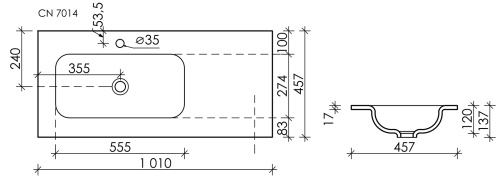 Раковина Ceramica Nova GRACE 101 см CN7014 накладная цвет белый - фото 4