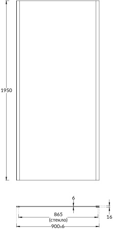 Душевая боковая панель Kerama Marazzi VETRO VE.90.FP.CR 90x195 стекло прозрачное профиль хром