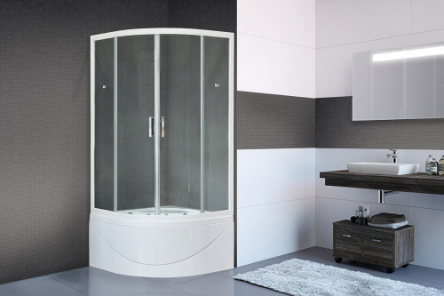 Душевой уголок Royal Bath BK RB90BK-T 90х90 стекло прозрачное профиль белый