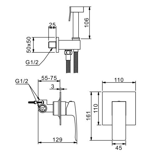 Гигиенический душ со смесителем Raglo R01.53 хром - фото 2