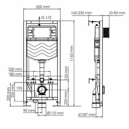 Инсталляция для унитаза WasserKRAFT Aller 10TLT.010.ME.CH01