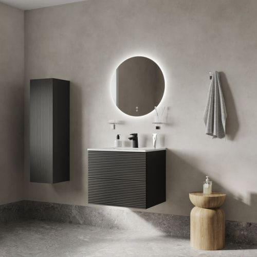 Тумба с раковиной IDDIS Bild BIL80G0i95K 80х45х50 подвесная цвет темно-серый - фото 4