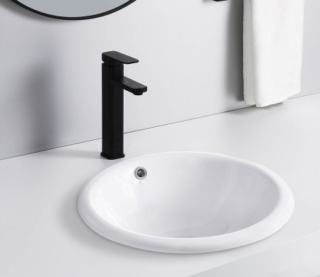 Раковина из санфаянса CeramaLux 1203 50х42 встраиваемая цвет белый