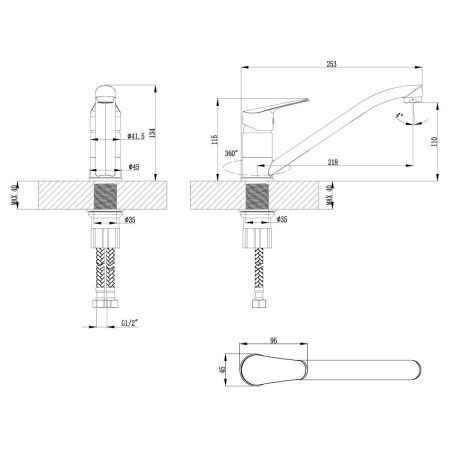 Смеситель для кухни LeMark Partner LM6554C на мойку хром