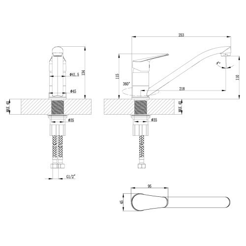 Смеситель для кухни LeMark Partner LM6554C на мойку хром - фото 2