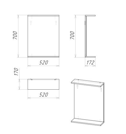 Зеркало Grossman КРИТ-ЭКО 205002 50х70 подвесное