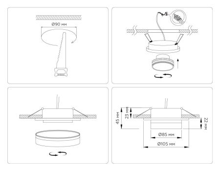 Светильник встраиваемый Ambrella Light IP Protect (ИП Протецт) TN6708