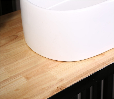 Раковина из санфаянса CeramaLux 9025-1 57х35 накладная цвет белый