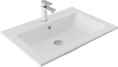 Раковина из искусственного камня Aquanet Электра 00326510 70х50 полувстраиваемая цвет белый 1 отверстие под смеситель