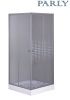 Душевой уголок Parly ZQ8111 80х80 стекло с рисунком профиль хром с поддоном
