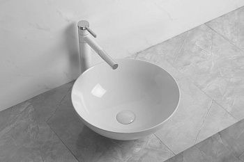 Раковина из сантехнического фарфора Cerutti SPA CR3301GW 40х40 накладная цвет белый без отверстий под смеситель