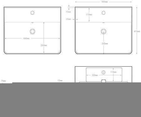 Раковина керамическая Aquanet Ирис 00301802 50х40 полувстраиваемая цвет белый 1 отверстие под смеситель