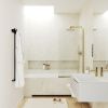 Душевая шторка на ванну Maybah Glass MGV-92-3у 60х140 стекло тонированное профиль золото ориентация универсальная