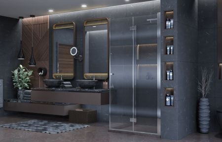 Душевой уголок Ambassador Diamond 12011110 100х100 стекло прозрачное профиль хром без поддона