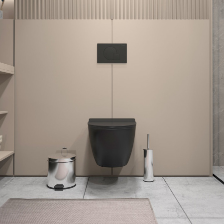 Унитаз подвесной Teymi Lina T40114 черный с сиденьем микролифт безободковый смыв торнадо