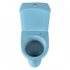 Унитаз-компакт напольный с бачком Santeri Вест 1P2018S0600BF голубой с сиденьем каскадный смыв